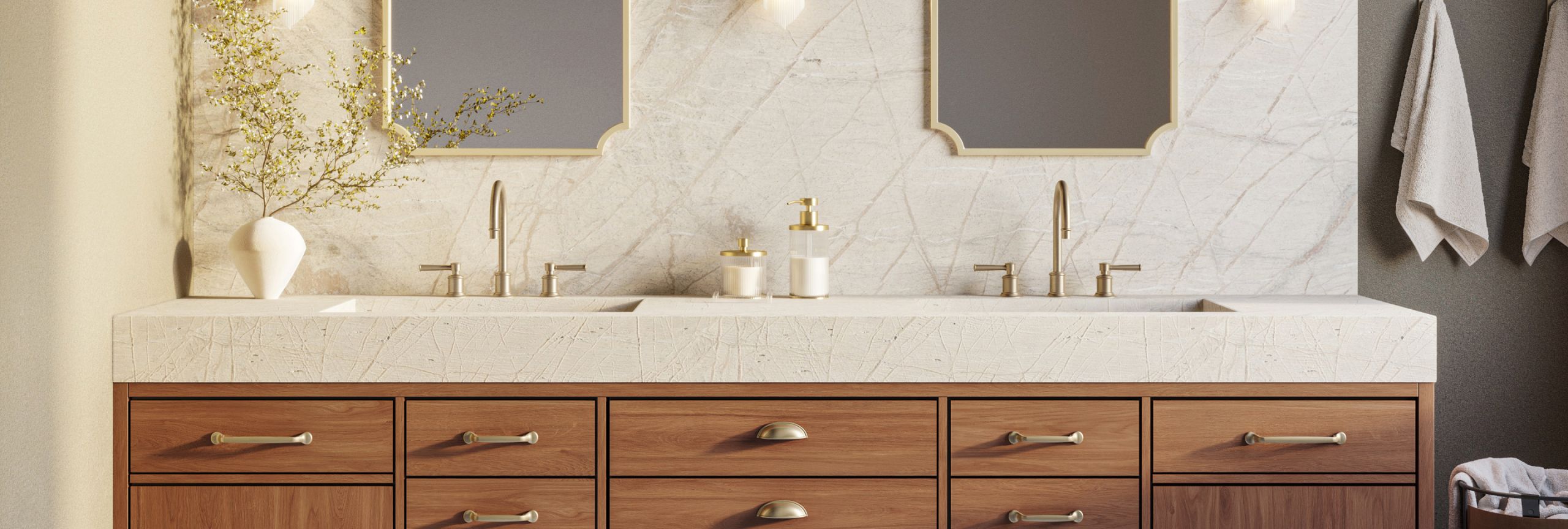 Bath cream marble wood Calaveras Hardware Collection Bath 1 v01