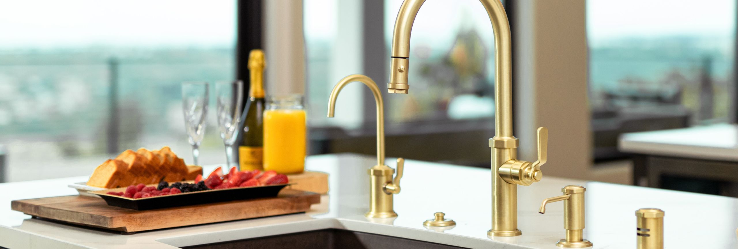 Satin Brass Kitchen Faucet K81 Descanso Home v2
